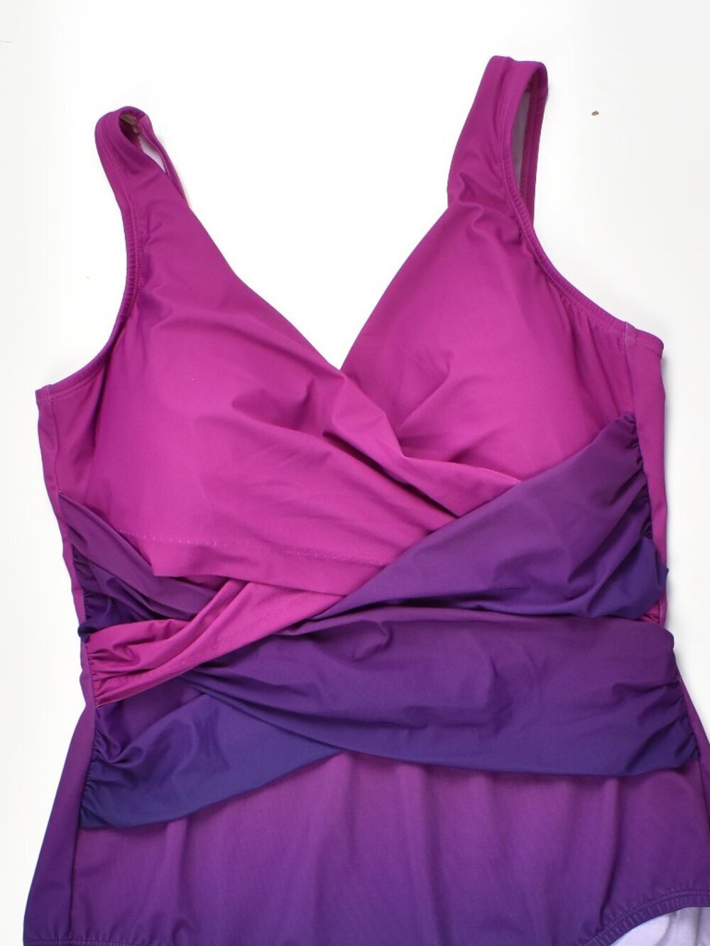 Lands' End SlenderSuit Tummy Control Surplice One-Piece Swimsuit - 14P - Picture 3 of 8